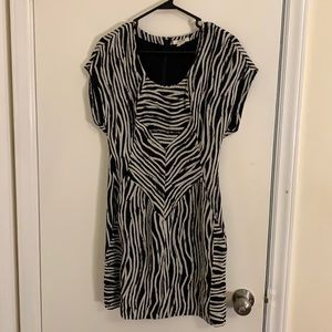 Helmut Lang 100% Silk Paint Print Dress